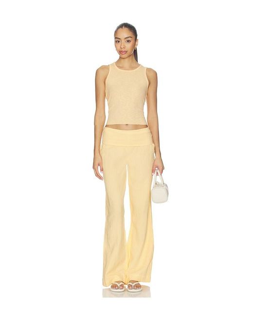 Bobi Natural Fold Over Waist Beach Pant