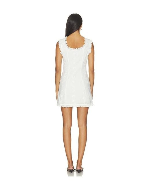 With Jean White Lili Dress