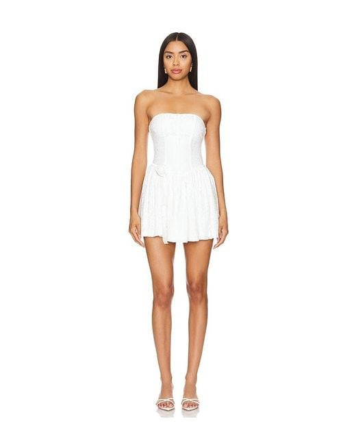 MORE TO COME White Klaudia Strapless Mini Dress