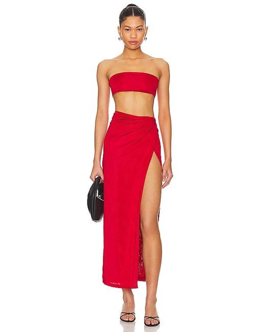 superdown Red Karolyna Maxi Skirt Set