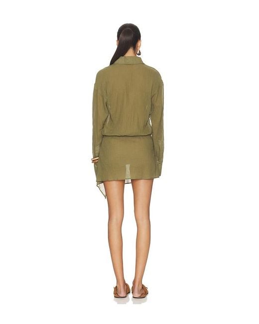 The Attico Green Shirt Mini Dress