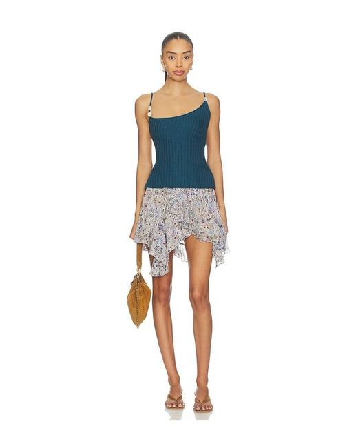 SNDY'S Blue Desi Open Back Top