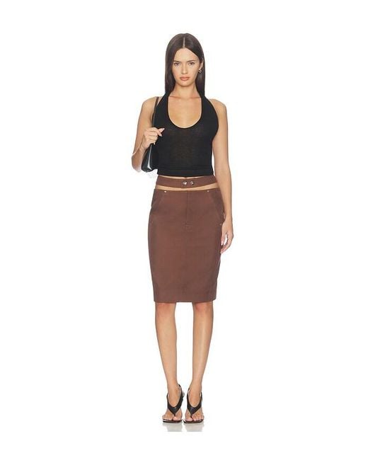 Camila Coelho Brown Cora Midi Skirt