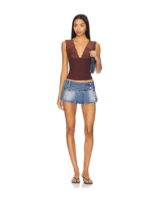 A.Brand Blue 00 Pleated Mini Skirt