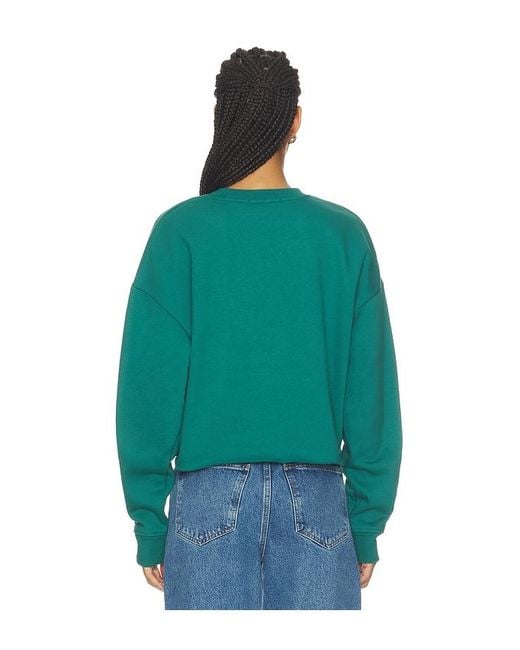 FAVORITE DAUGHTER Green The Cropped Collegiate Sweatshirt