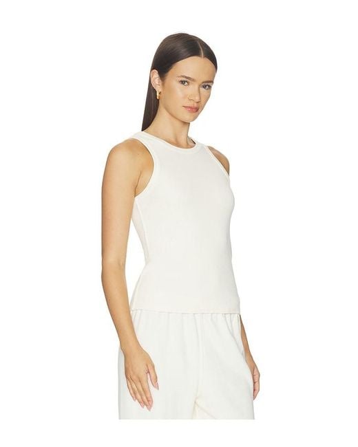PERFECTWHITETEE White Daphne Structured Rib High Neck Tank