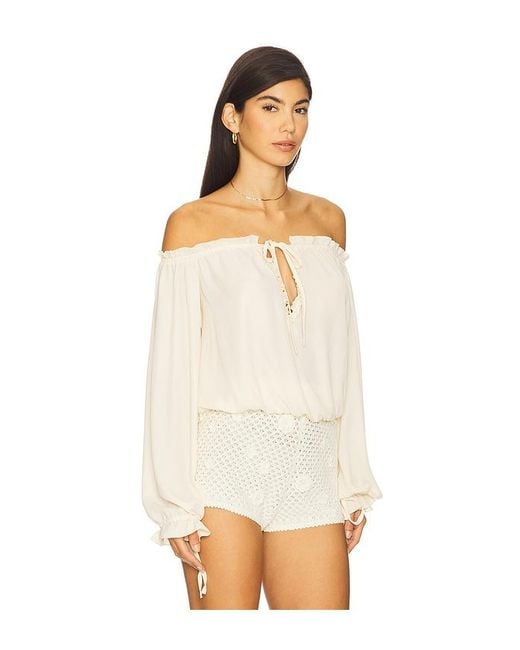 MORE TO COME White Davina Off Shoulder Top