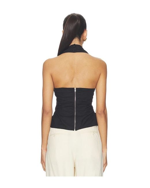 SNDY'S Black Romi Halterneck Top