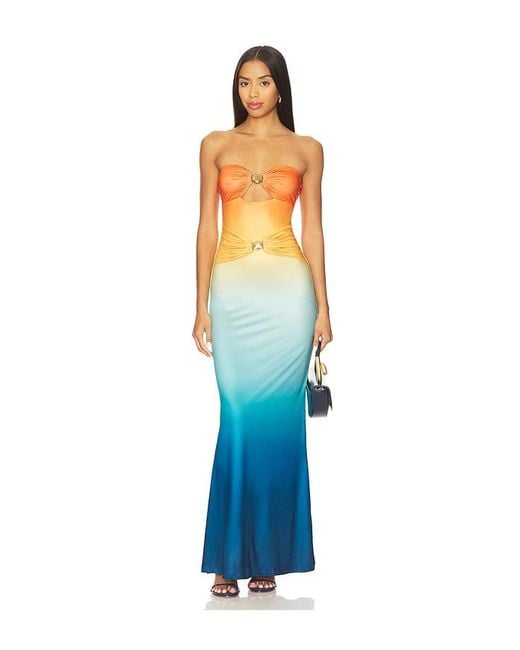 Runaway the Label Blue Kleo Maxi Dress