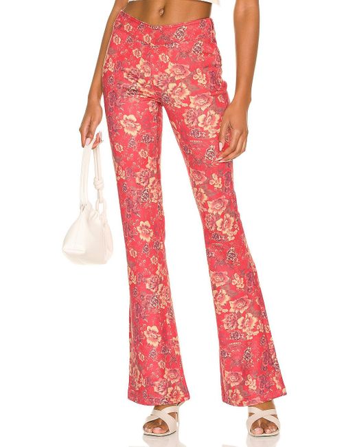 Free People Red House Party Vegan Suede Flare Pant