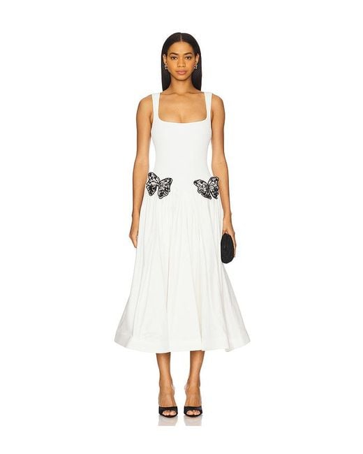 PATBO White Merian Knit Midi Dress