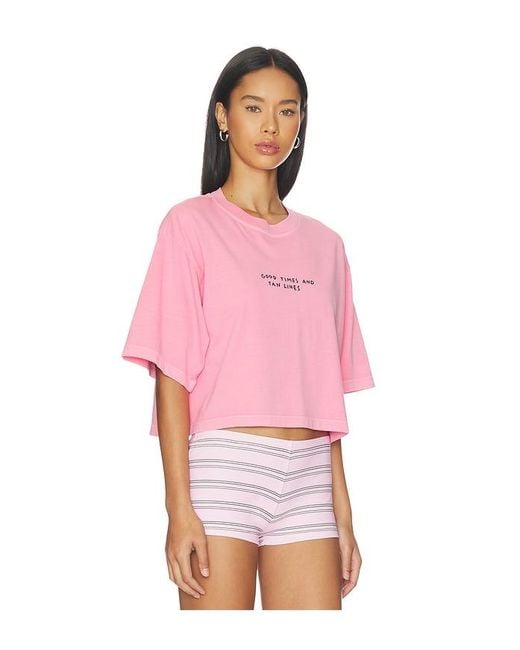 Closed Pink Cropped Boxy Tee Shirt