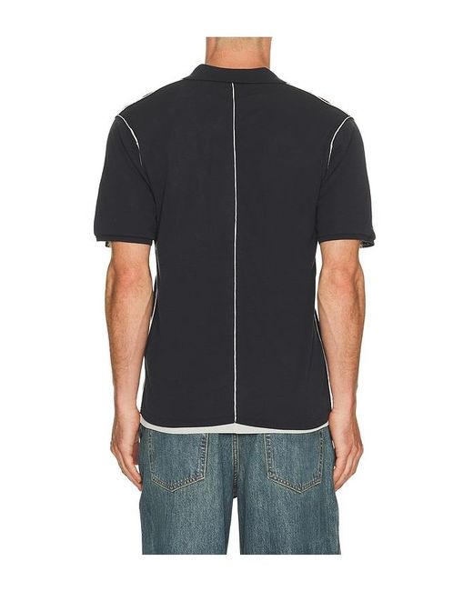 Won Hundred Black Jonas Two Layer Knit Polo for men