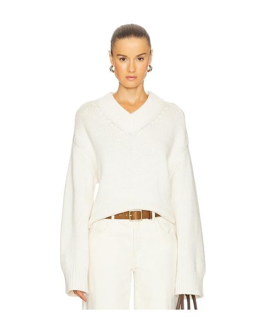 Rag Bone Danica V Neck Sweater in White Lyst UK
