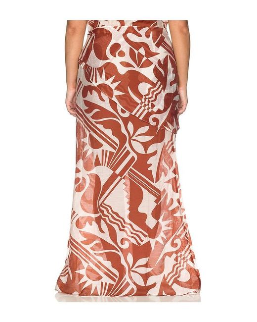 L'academie Red Caila Maxi Skirt