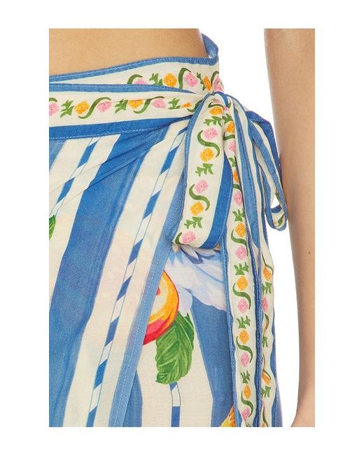Agua Bendita Blue Zinna Basket Sarong
