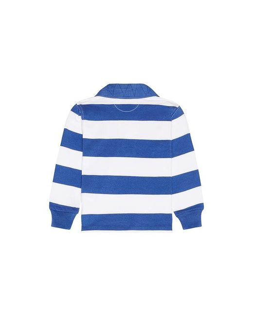 Polo Ralph Lauren Blue Long Sleeve Jersey Knit Rugby Striped Pullover