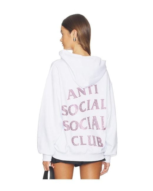 ANTI SOCIAL SOCIAL CLUB White Rhinestone Mind Games Hoodie