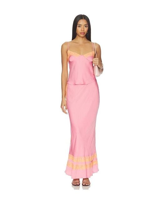 Free People Pink X Intimately Fp Wish You Were Here Slip Set