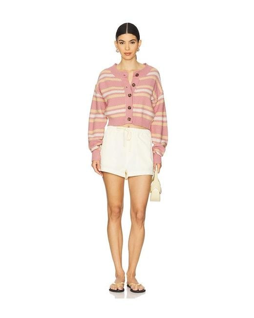 Free People Pink Lila Stripe Cardi