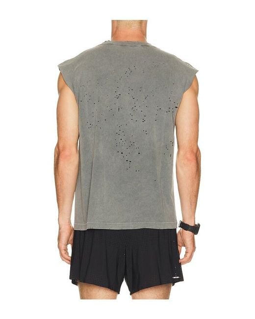 Satisfy Gray Mothtech Muscle Tee for men