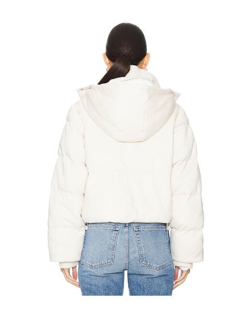 Jonathan Simkhai White Wool-Blend Hooded Puffer Jacket
