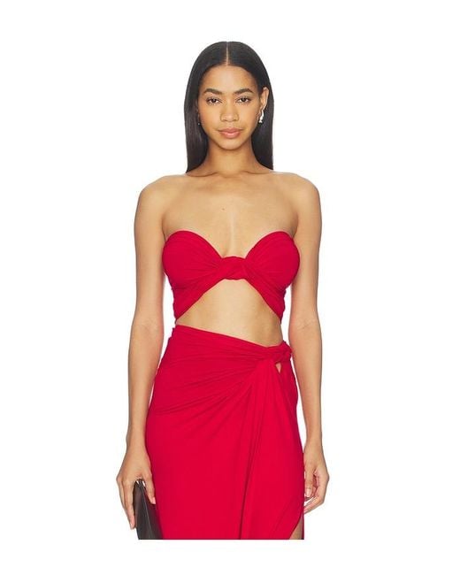 Sid Neigum Red Braid Bandeau Top