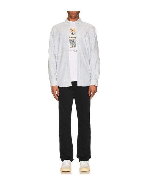 Polo Ralph Lauren White Long Sleeve Oxford Sport Shirt for men