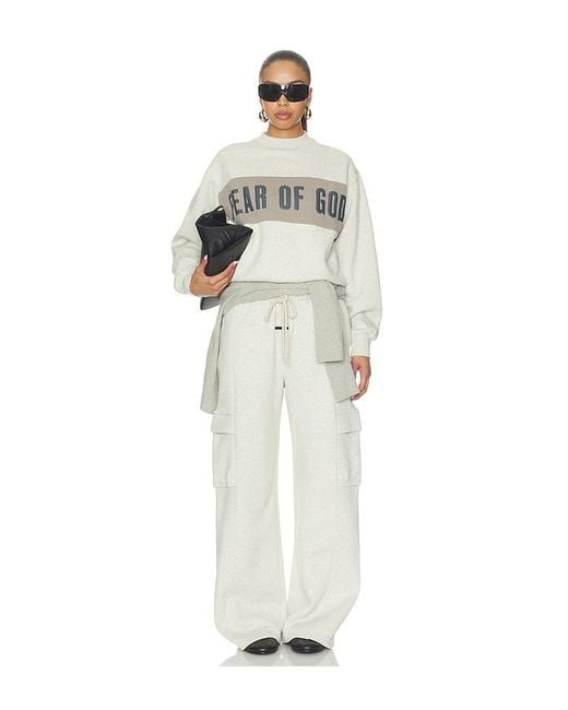Fear Of God White Cargo Relaxed Sweatpant