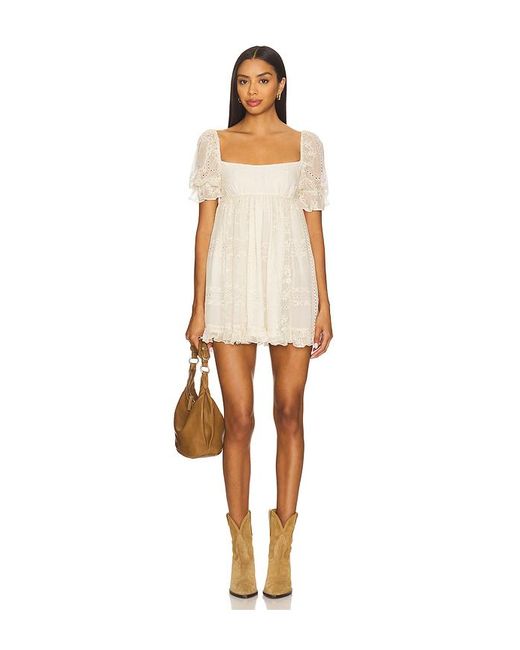 Stone Cold Fox White X Revolve Beth Embroidered Mini Dress