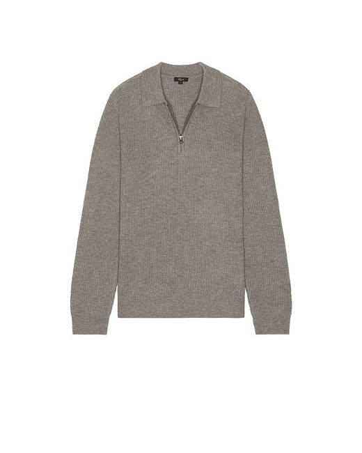 Rails Gray Monty Quarter Zip Polo for men