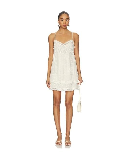 Rococo Sand White Lace Detail Mini Dress