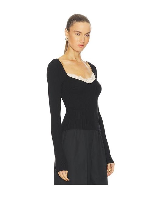 L'academie Black Eugene Long Sleeve Top