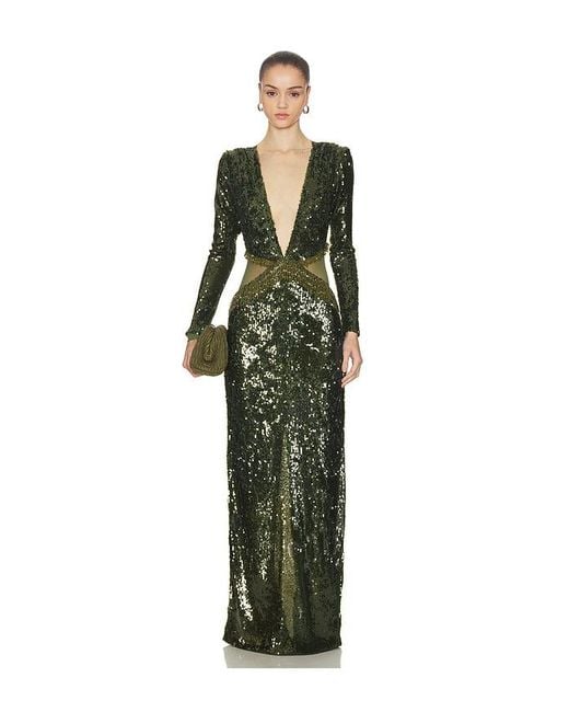 PATBO Green Bossa Sequin Gown