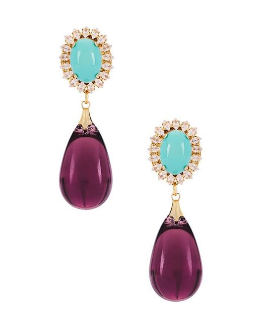 Anton Heunis Omega Clasp Oval & Drop Earrings Multicolor