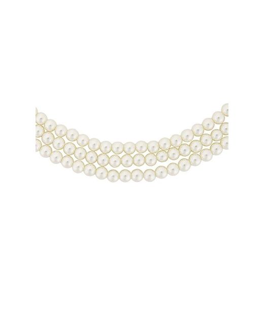 Lele Sadoughi White Triple Strand Necklace