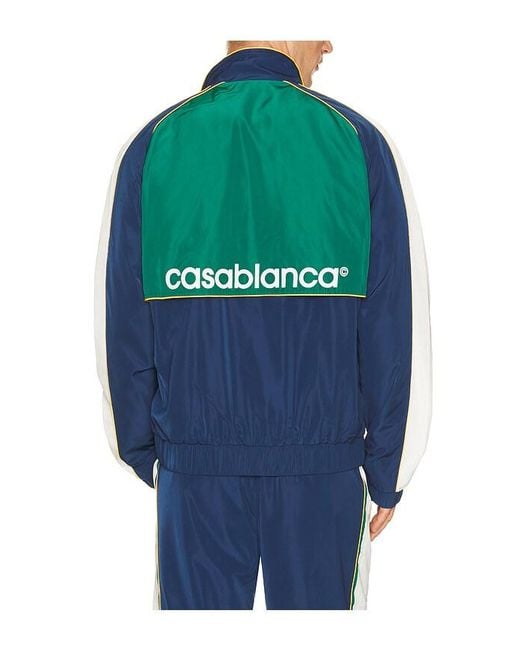Casablanca Blue Applique Colour Block Windbreaker Jacket for men