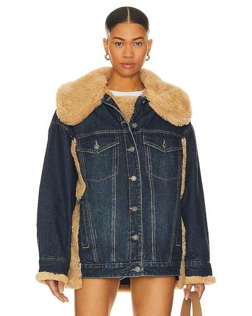 Free People Blue X We The Free Holly Cozy Denim Jacket
