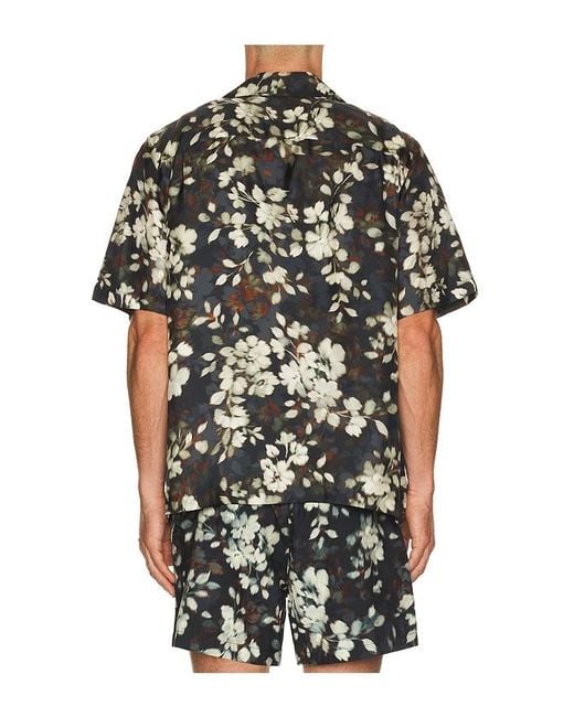 Jonathan Simkhai Black Casper Printed Silk Shirt for men