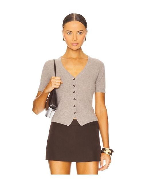 NAADAM Multicolor Cashmere Tailored Short Sleeve Cardigan