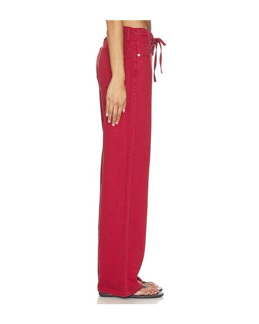 Rag & Bone Red Featherweight Phoebe Drawstring Wide Jeans