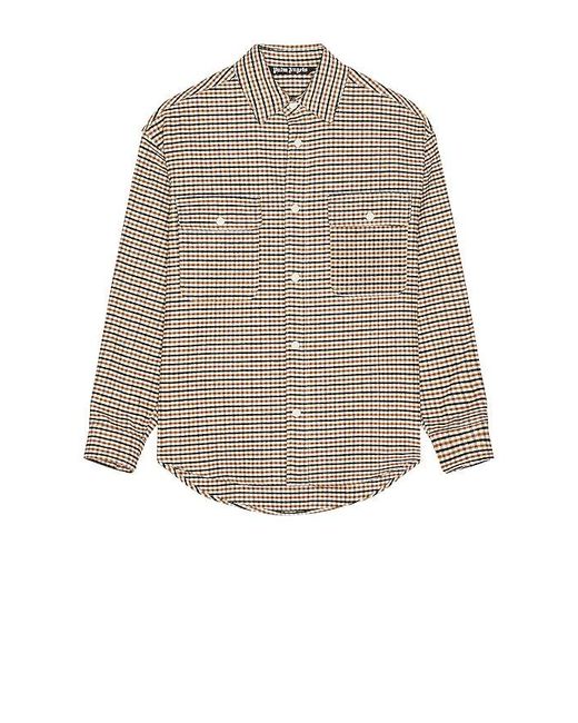 Palm Angels Brown Micro Check Overshirt for men
