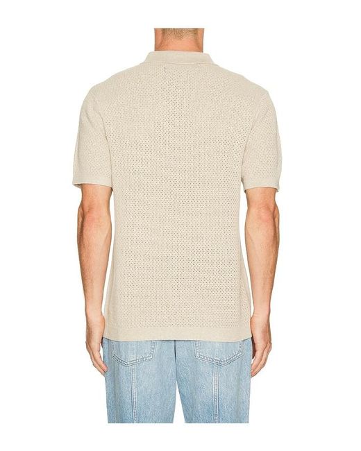 Reigning Champ Blue Cotton Linen Victor Polo for men