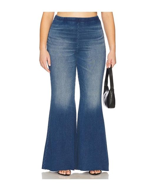 GOOD AMERICAN Blue Jeanius Pull On Flare Legging