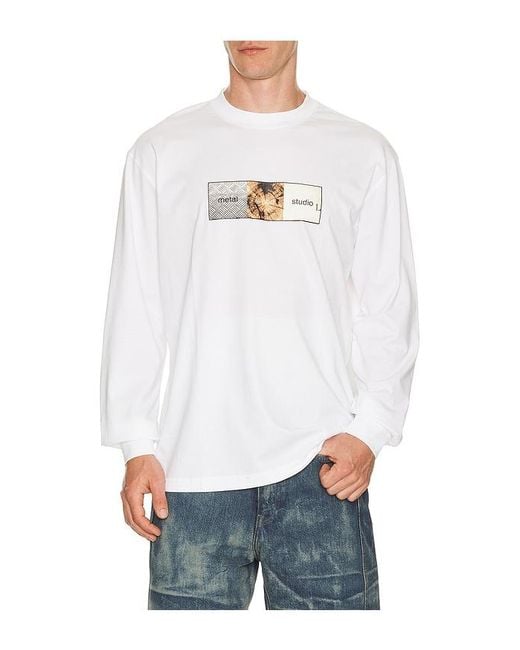METALWOOD STUDIO White Obviously Longsleeve T-Shirt for men