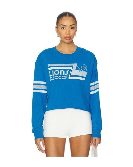 Junk Food Blue Lions Retro Crop Sweatshirt