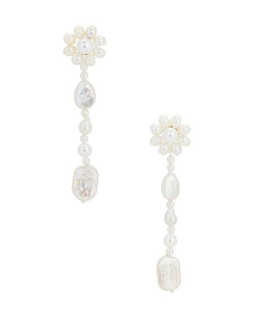 Shashi White Geranium Earring