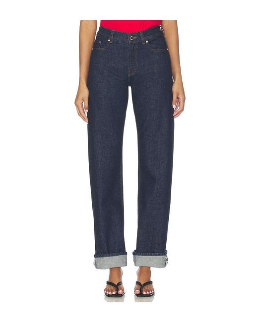 Casablanca Blue Selvedge Embroidered Laurel Jeans