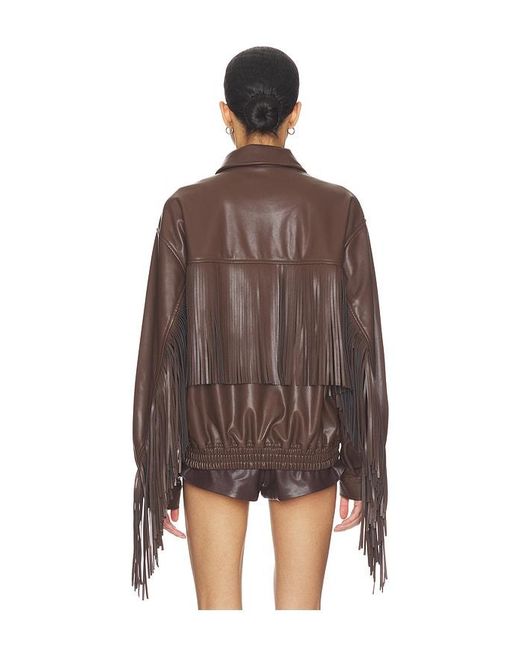 Lovers + Friends Brown Sanna Faux Leather Jacket