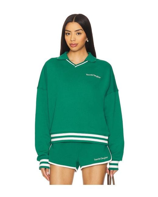FAVORITE DAUGHTER Green Ivy League Rugby Sweater